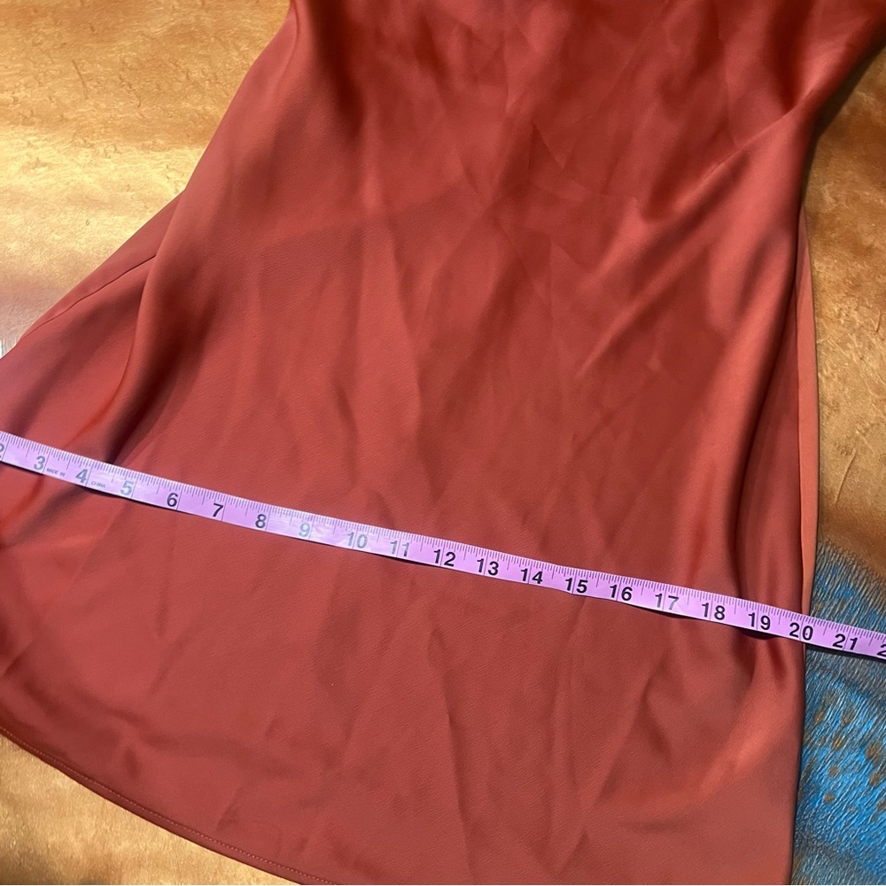 Urban Outfitters Satin Slip Dress large mini Rust - Picture 8 of 8
